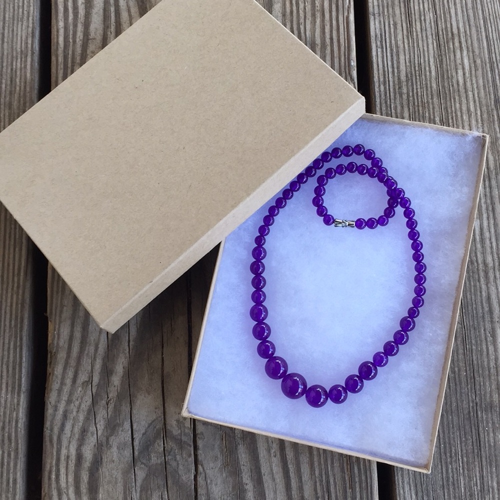 Purple jade stone necklace